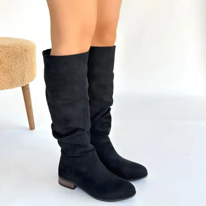 WİNDA SİYAH SÜET KÖRÜKLÜ ÇİZME