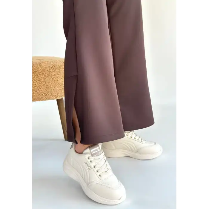 YEJJA BEJ CİLT BAĞCIKLI SPOR AYAKKABI