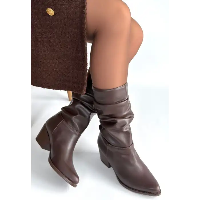 YİOR ACI KAHVE CİLT TOPUKLU BOT