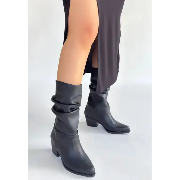 YİOR SİYAH CİLT TOPUKLU BOT