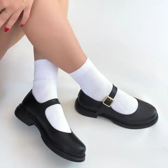 YOKOX SİYAH CİLT OXFORD AYAKKABI