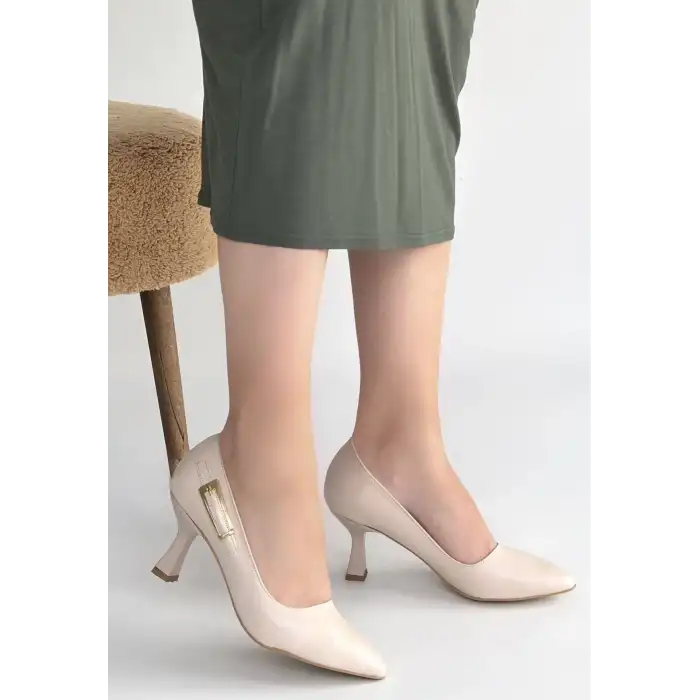 YONS BEJ CİLT TOPUKLU AYAKKABI