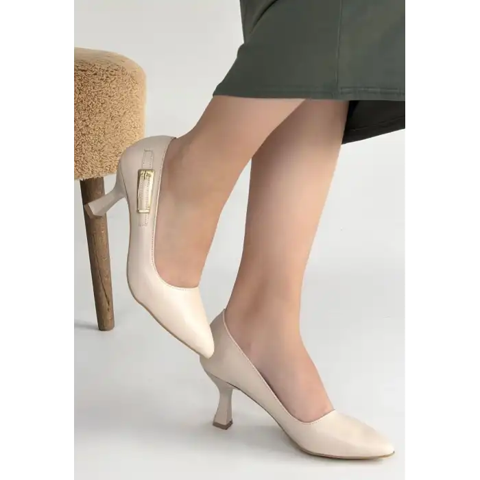 YONS BEJ CİLT TOPUKLU AYAKKABI