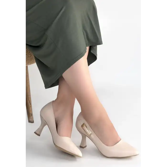 YONS BEJ CİLT TOPUKLU AYAKKABI