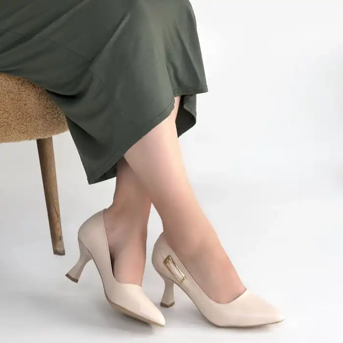 YONS BEJ CİLT TOPUKLU AYAKKABI