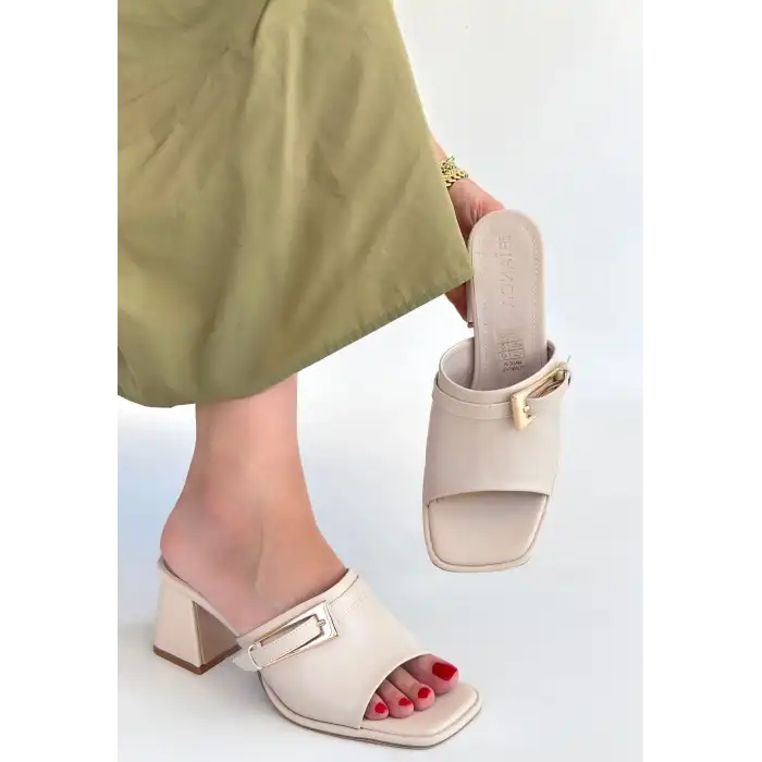 ZİVA BEJ CİLT TOPUKLU TERLİK