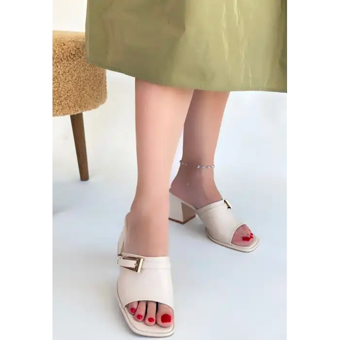 ZİVA BEJ CİLT TOPUKLU TERLİK
