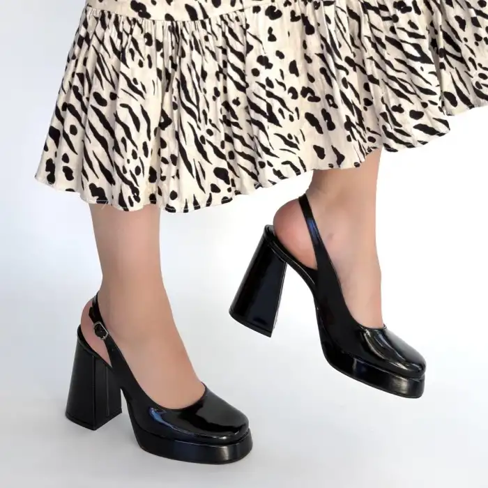 ZUDA SİYAH RUGAN PLATFORM TOPUK AYAKKABI