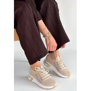 BELAN BEJ TRİKO BAĞCIKLI SPOR AYAKKABI
