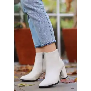 BİYA BEJ CİLT TOPUKLU BOT