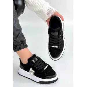 CEANS SİYAH SÜET BAĞCIKLI SPOR AYAKKABI