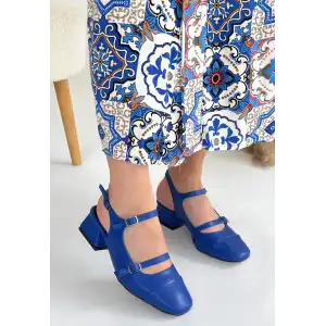 DORAN MAVİ CİLT TOPUKLU AYAKKABI