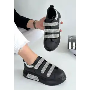 ELİKA SİYAH CİLT CIRT CIRTLI SPOR AYAKKABI