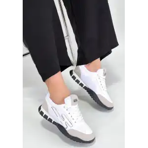 HUER BEYAZ NUBUK BAĞCIKLI SPOR AYAKKABI