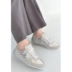 JAWEN GRİ NUBUK GÜMÜŞ DETAYLI SPOR AYAKKABI