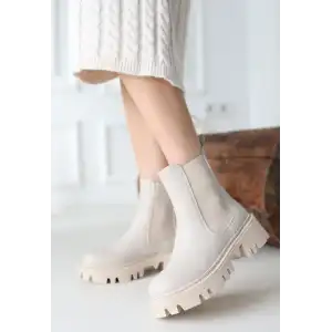 NİNLE BEJ CİLT TOPUKLU BOT