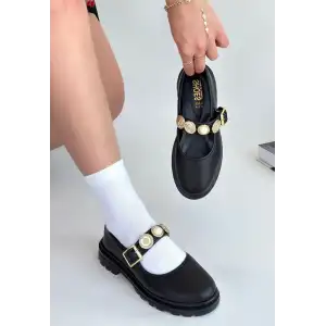 OKİRA SİYAH CİLT OXFORD AYAKKABI