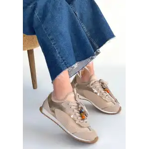 RİAF BEJ CİLT BAĞCIKLI SPOR AYAKKABI