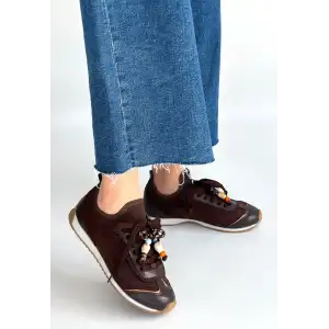 RİAF KAHVERENGİ CİLT BAĞCIKLI SPOR AYAKKABI