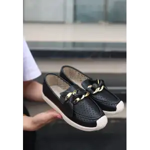 RİWAN SİYAH CİLT BABET AYAKKABI