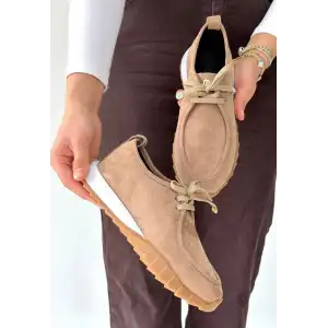 SİER BEJ SÜET BAĞCIKLI SPOR AYAKKABI