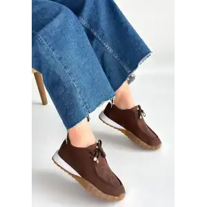 SİER KAHVERENGİ SÜET BAĞCIKLI SPOR AYAKKABI