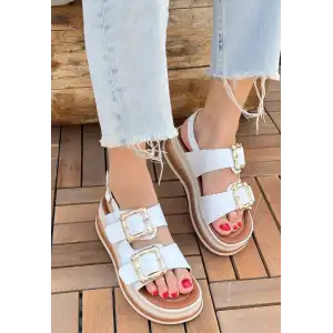 STAN BEYAZ CİLT SANDALET