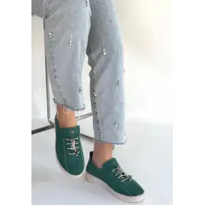 WARTE YEŞİL SÜET BAĞCIKLI SPOR AYAKKABI