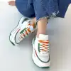 ALEH BEYAZ CİLT YEŞİL DETAYLI ÇİFT BAĞCIKLI SPOR AYAKKABI