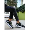 Aleh Siyah Cilt Lila Detaylı Spor Ayakkabı