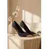 Alis Siyah Saten Stiletto Ayakkabı