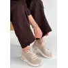 Belan Bej Triko Bağcıklı Spor Ayakkabı