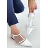 Canca Beyaz Rugan Babet Ayakkabı