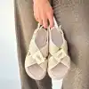 Cate Bej Hasır Cilt Sandalet