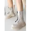 Caxa Bej Cilt Bağcıklı Bot