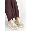 Ceas Bej Triko Bağcıklı Spor Ayakkabı