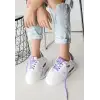 CHRİS BEYAZ CİLT LİLA DETAYLI BAĞCIKLI SPOR AYAKKABI