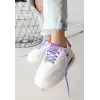 CHRİS BEYAZ CİLT LİLA DETAYLI BAĞCIKLI SPOR AYAKKABI
