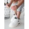 CHRİS BEYAZ CİLT SİYAH DETAYLI BAĞCIKLI SPOR AYAKKABI