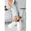 CHRİS BEYAZ CİLT SİYAH DETAYLI BAĞCIKLI SPOR AYAKKABI