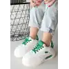 CHRİS BEYAZ CİLT YEŞİL DETAYLI BAĞCIKLI SPOR AYAKKABI