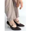 Conne Kahverengi Cilt Stiletto Ayakkabı