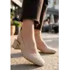 Dier Bej Cilt Topuklu Ayakkabı