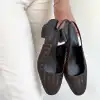 DİER KAHVERENGİ CİLT TOPUKLU AYAKKABI