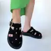 Ellia Siyah Süet Tokalı Terlik
