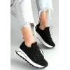 FEORT SİYAH TRİKO BAĞCIKLI SPOR AYAKKABI