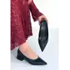 FERLA SİYAH CİLT TOPUKLU AYAKKABI