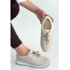 FİNNA BEJ CİLT BAĞCIKLI SPOR AYAKKABI