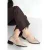 Galye Bej Cilt Topuklu Ayakkabı