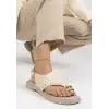 Genta Bej Cilt Parmak Arası Sandalet